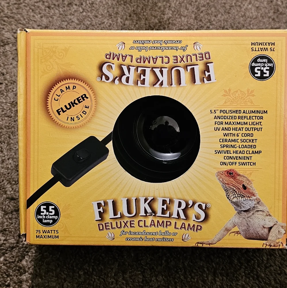 Fluker's Deluxe Clamp Lamp with Switch for Reptiles 8.5